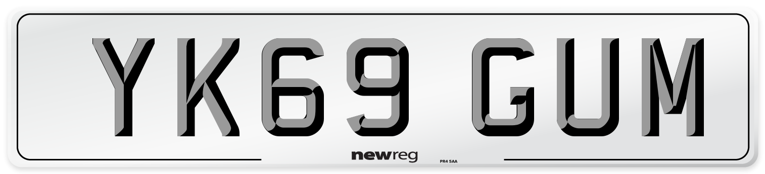 YK69 GUM Number Plate from New Reg